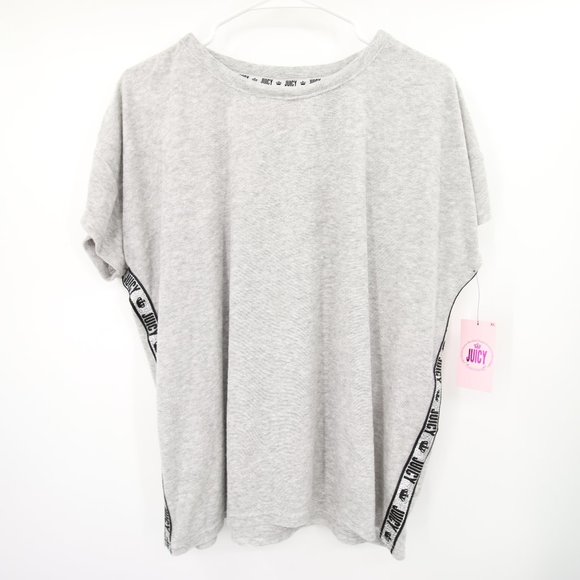 Juicy Couture Tops - 2-Piece Set Juicy Couture Terry Cloth Gray Black Short Sleeve Top Joggers XL